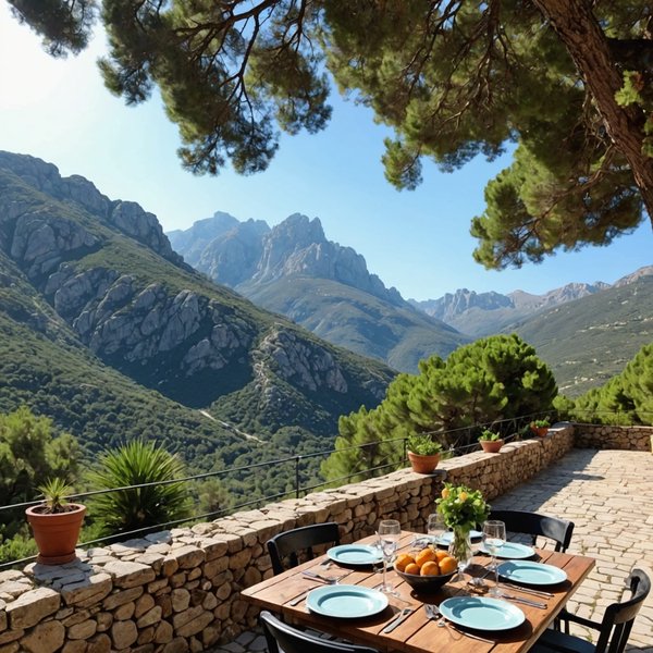 Où trouver une location de vacances en Corse avec des cours de cuisine et des randonnées en montagne?